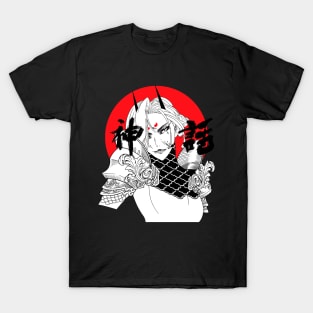 Vaporwave Samurai Girl Warrior T-Shirt